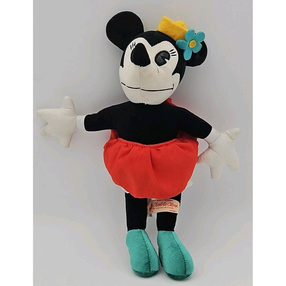 DISNEY PARKS Charlotte Clark Minnie Mouse Plush Doll Pattern Stuffed Animal Toy